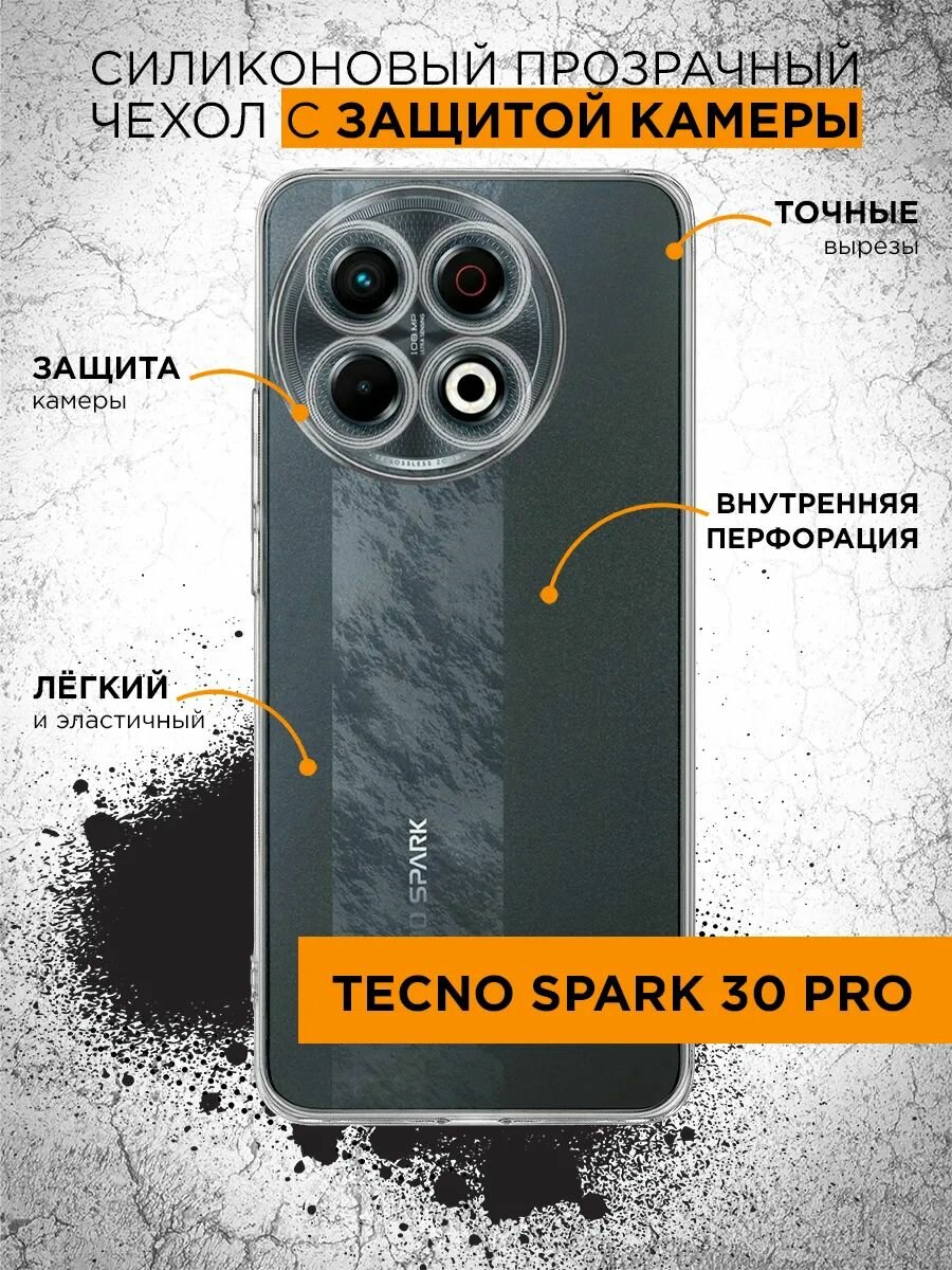 Чехол для Tecno Spark 30 Pro / Техно Спарк 30 Про силиконовый супертонкий