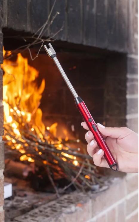 Зажигалка электронная для газовой плиты USB красная