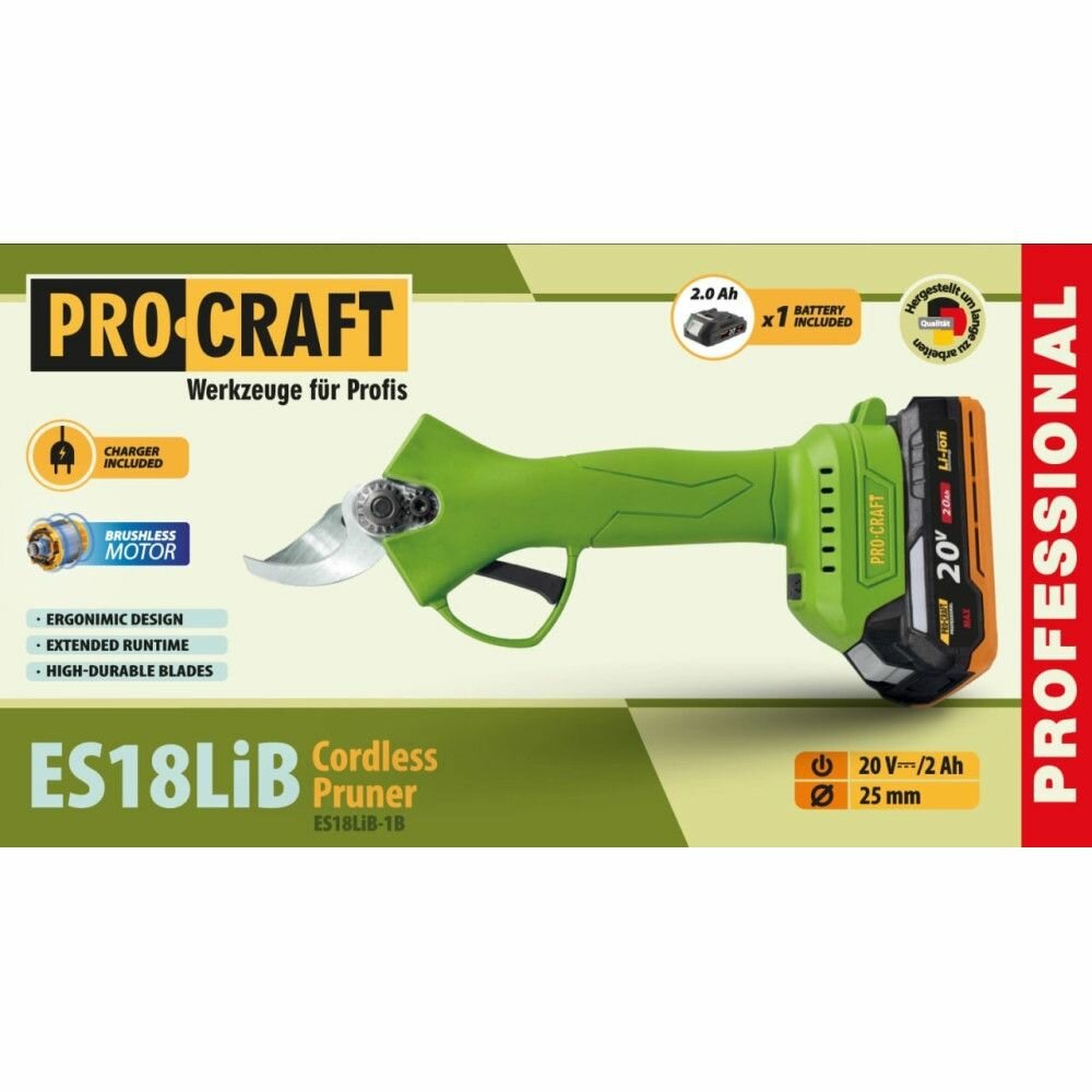 Аккумуляторные ножницы Procraft Professional ES18LiB, сталь/ABS