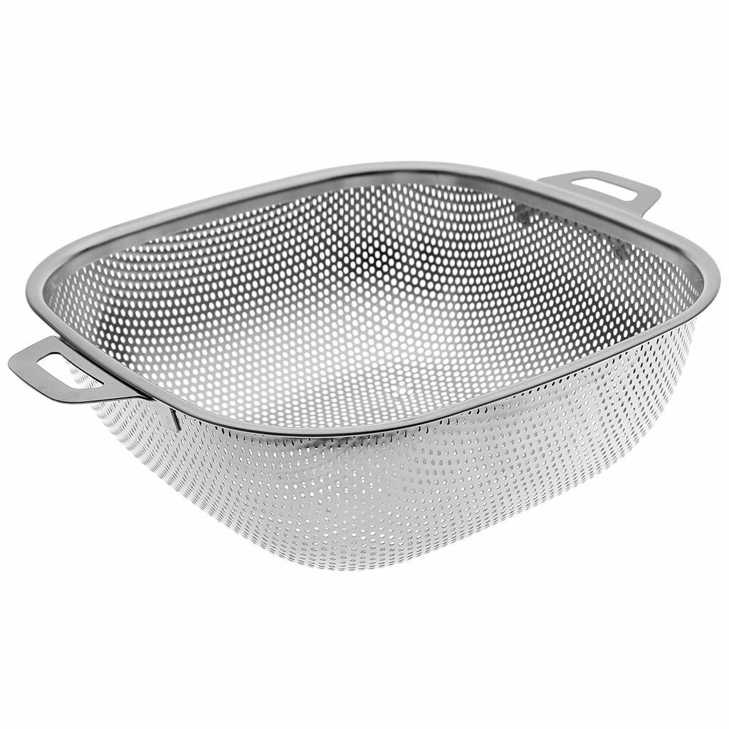 Дуршлаг КНР из нержавеющей стали, "Шеф", 28х28х9,8 см, 4,5 л, с ручками, на ножках