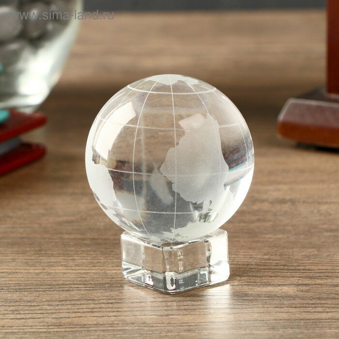 Фигурка стекло «Глобус на подставке» 6.2×5×5 см