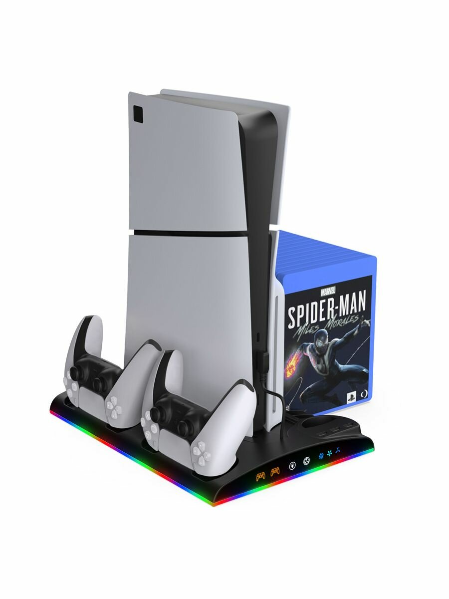 Многофункциональный стенд с охлаждением для PS5 / PS5 Slim / PS5 Pro (Dobe TP5-3570) Black