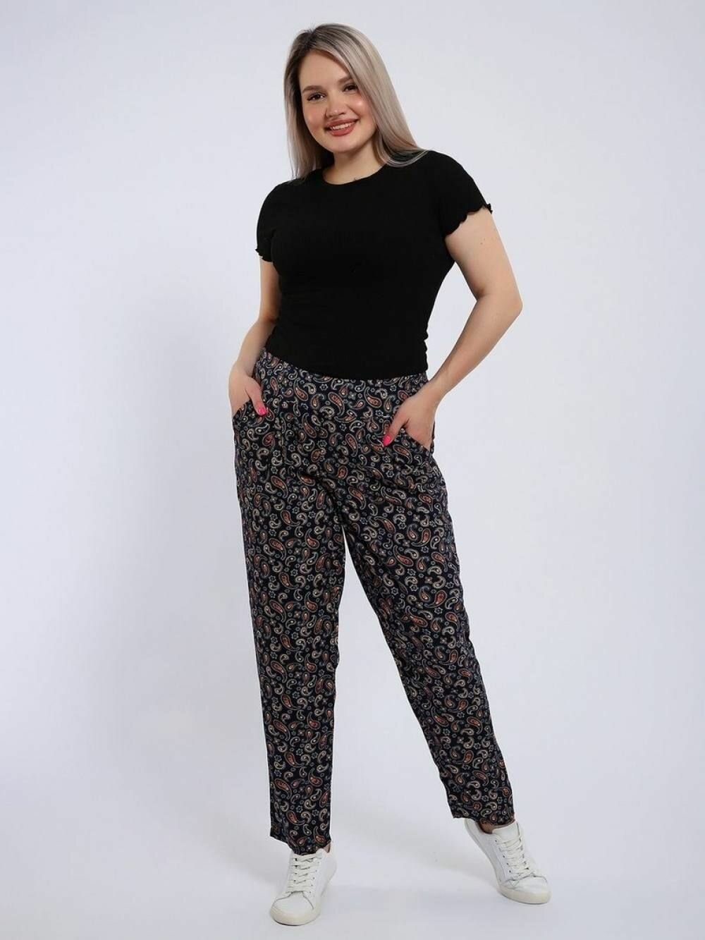 Брюки спортивные Руся, размер 50, темно-синий, темно-синий