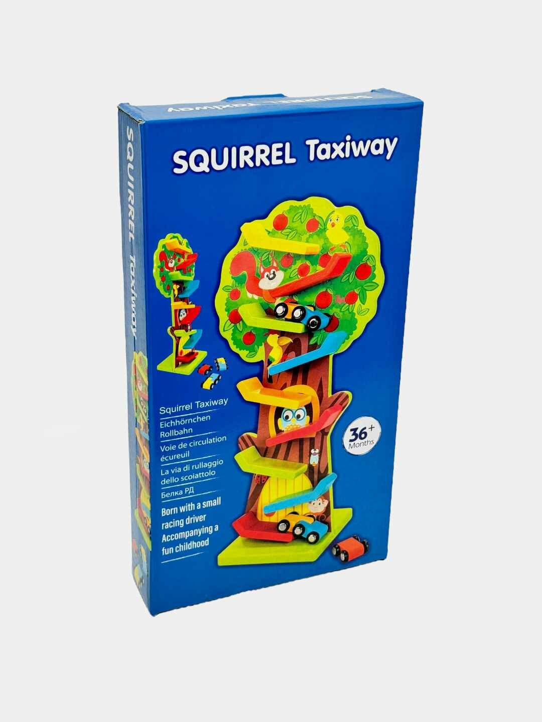 Деревянный трек Весёлый спуск, Красочный спуск для машинок, Развивающая игрушка для детей от 3 лет, Координация и моторика Код. 24923