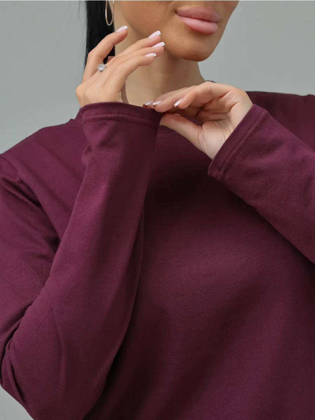 Лонгслив neo, размер 2XL, , бордовый — фото 1