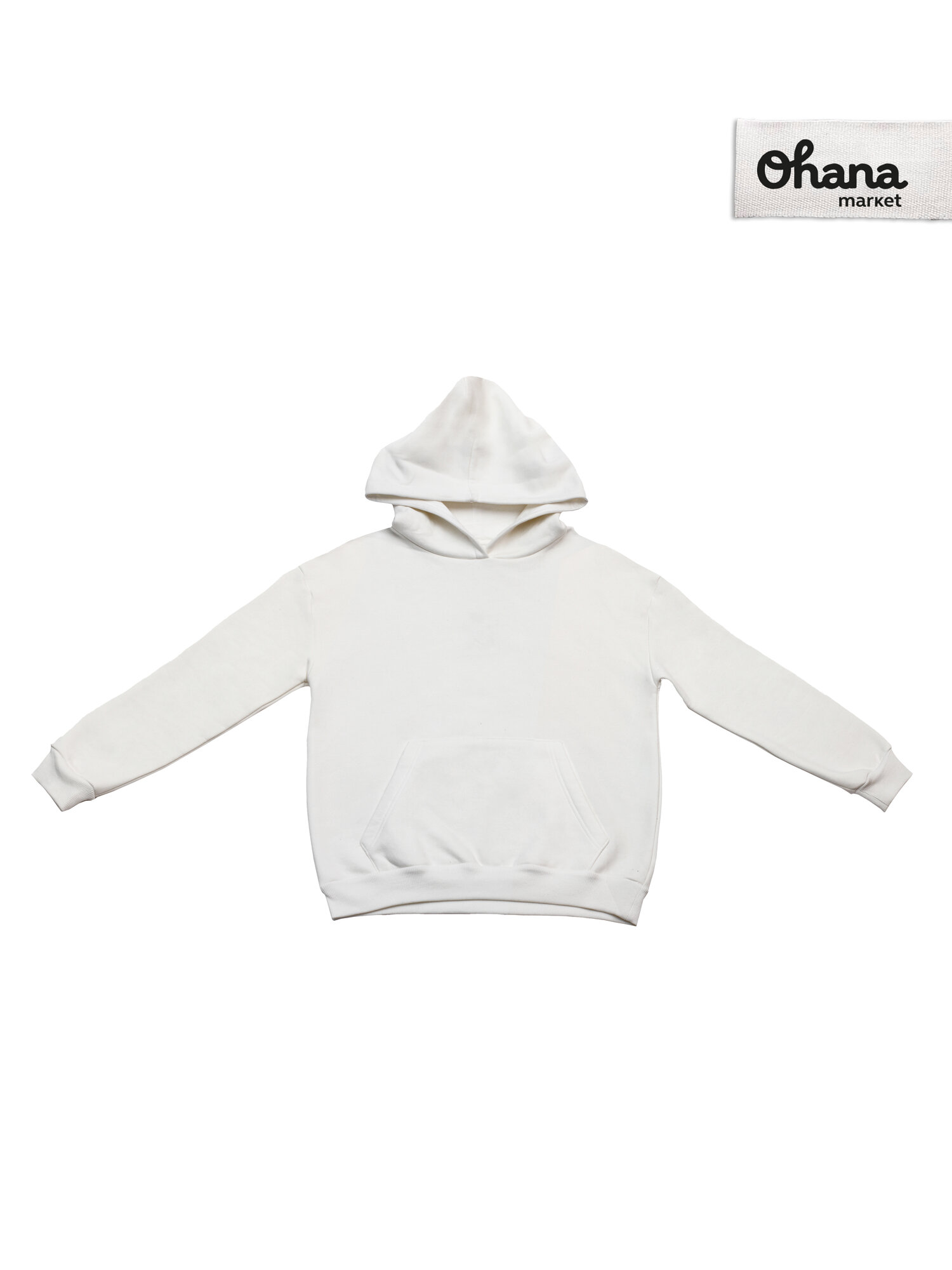 Худи Ohana market с начесом, размер 44, , белый/молочный — фото 1