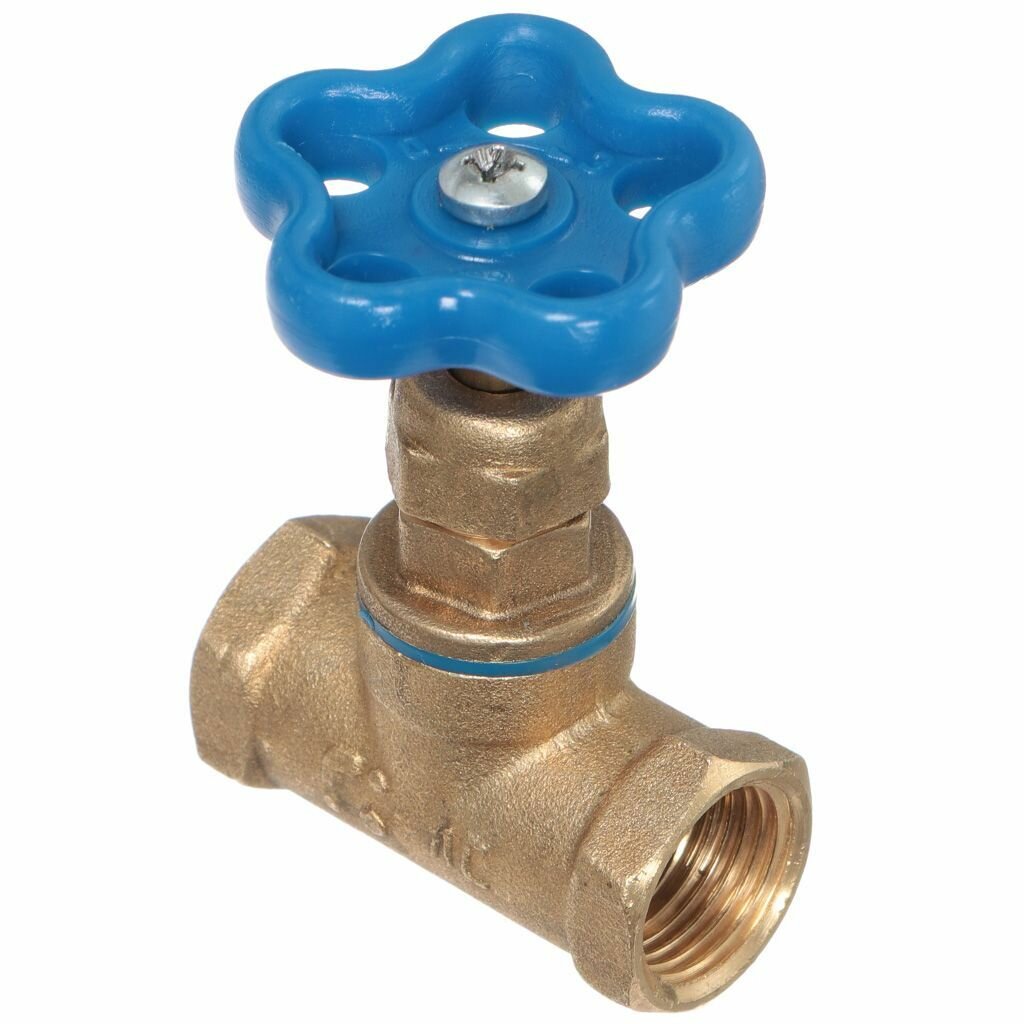 Вентиль для воды БАЗ 1/2 дюйма г-г синий для системы водоснабжения Россия