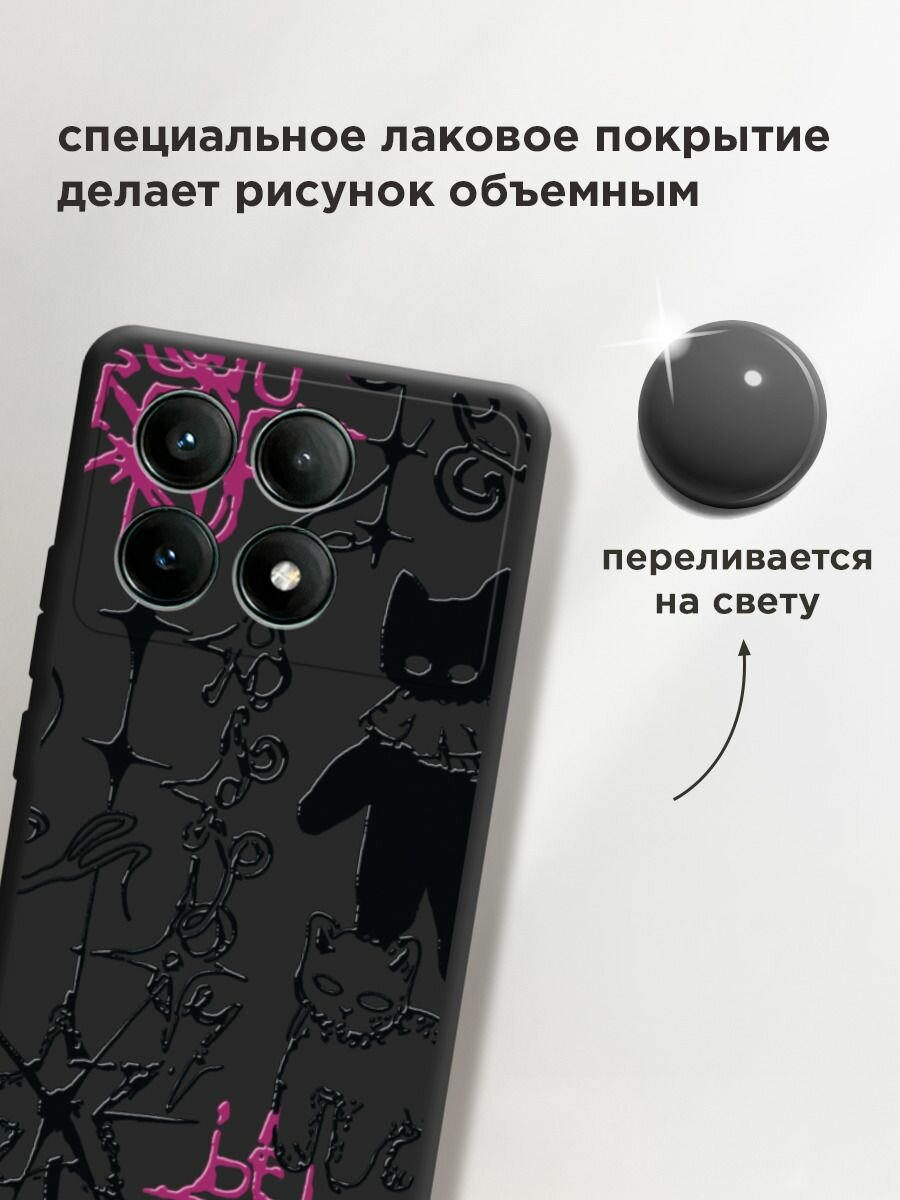 Чехол на Xiaomi Poco X6 PRO 5G / Поко x6 pro с принтом "Готические котики 2" — фото 1