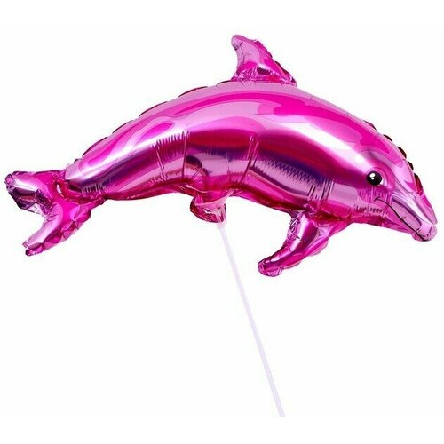 Шар фольгированный 14 Дельфин, цвет розовый, 5 шт.