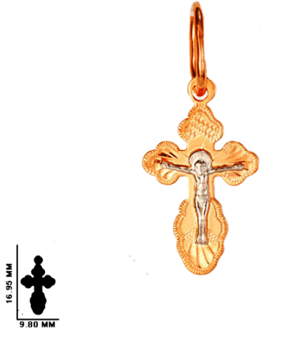 Крестик Goldika крест из золота 54060201, комбинированное золото, 585 проба
