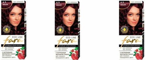 Краска для волос FARA (Фара) Eco Line Green, 6.5 вишня х 3шт