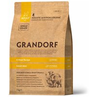 Корм сухой GRANDORF 4 Мяса для собак мини пород от 1 года.3 кг С пробиотиками, гипоаллергенный.