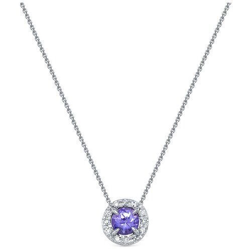 фото Колье с танзанитом и 12 бриллиантами из белого золота 82926 vesna jewelry