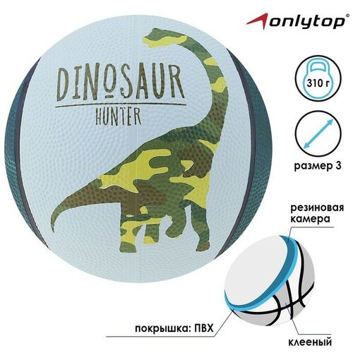 Мяч баскетбольный DINOZAUR, ПВХ, клееный, размер 3, 310 г