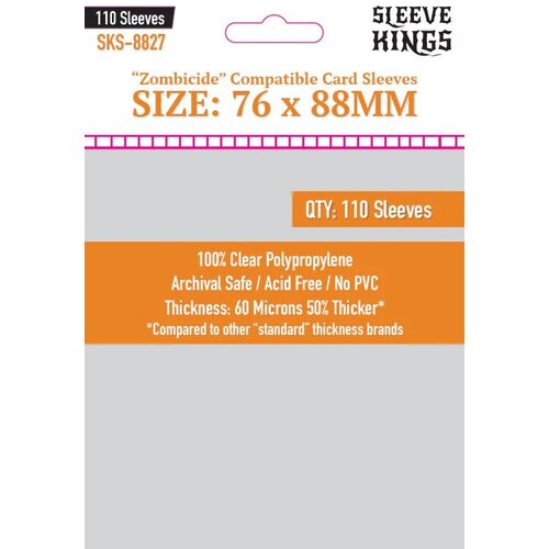 Протекторы для настольных игр Sleeve Kings Zombicide (76x88мм) - 110шт, 60 микрон