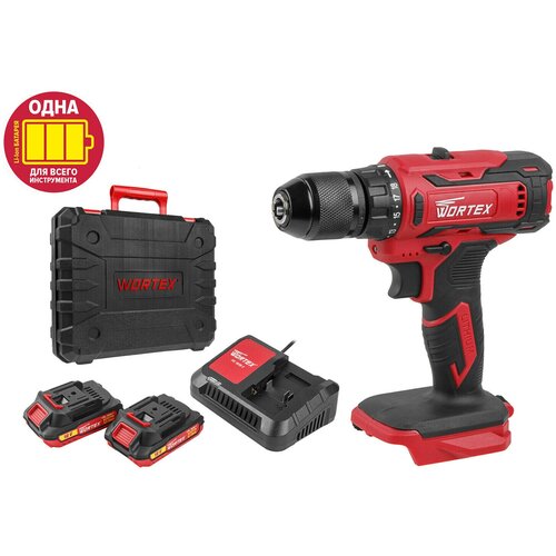 Дрель-шуруповерт аккумуляторная WORTEX BD 1820-1 Li ALL1 с АКБ и ЗУ 0329209 10867₽