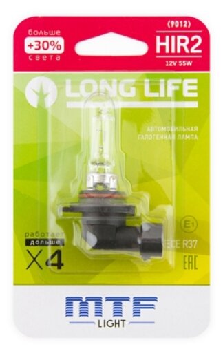 Лампа автомобильная галогенная MTF Light Long Life HLL12H2b HIR2 12V 55W PX22d