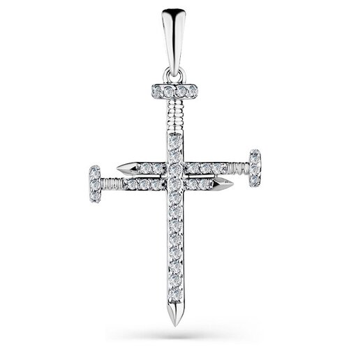 Подвеска Master Brilliant, белое золото, 585 проба, бриллиант, серебристый