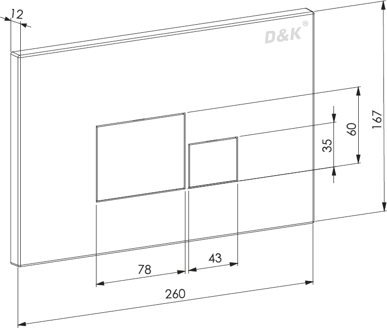 Клавиша смыва D&K Quadro DB1519002 - фотография № 2