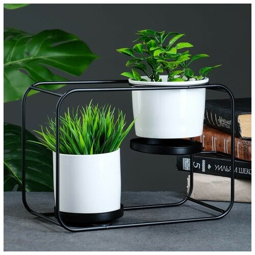 Набор горшков на подставке 2шт 27х12х19см 3675₽