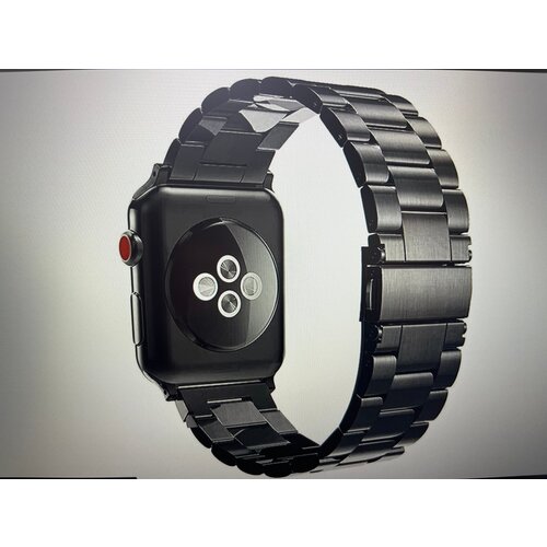 Ремешок металлический блочный для Apple Watch 38/40/41 mm series 3 / 4 / 5 / 6 /7/ SE (Эппл Вотч 38/40/41 мм), Черный
