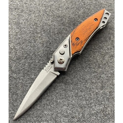 фото Складной автоматический нож, деревянная рукоять, длина клинка 6 см нет бренда