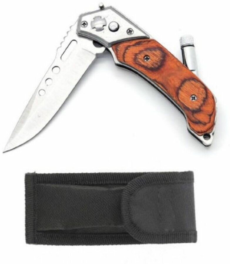 фото Нож складной Патриот PT-TRK16 с фонариком (8,5/21см)