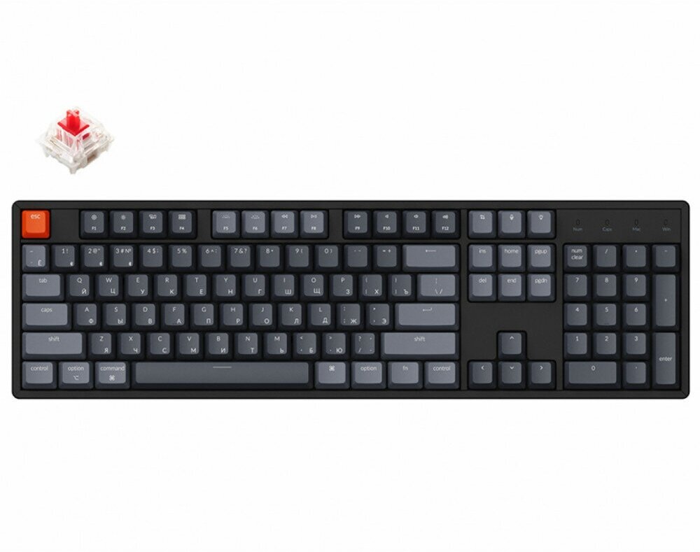 Беспроводная механическая клавиатура Keychron K10, Full size, алюм.корпус, RGB подсветка, Red Switch