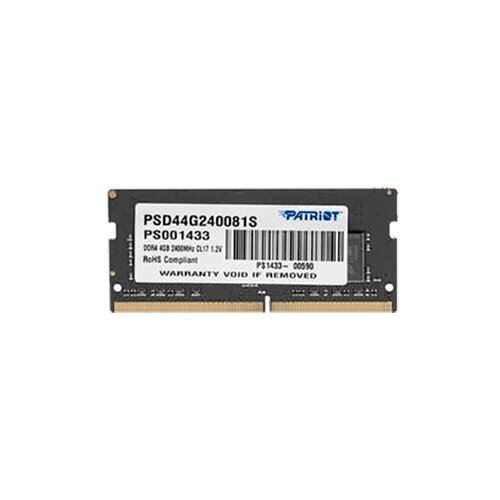 Память SODIMM DDR4 PC4-19200 Patriot PSD44G240081S, 4Гб, 1.2 В
