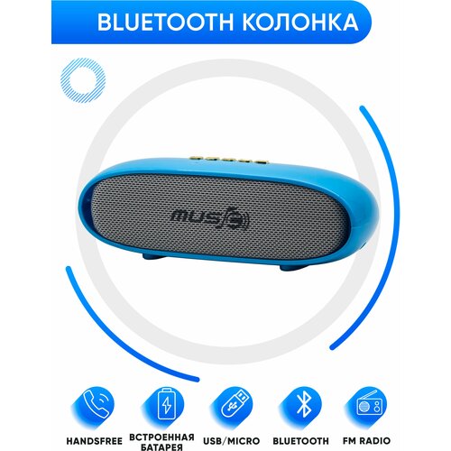 Портативная колонка с bluetooth WSTER WS-2517BT синяя