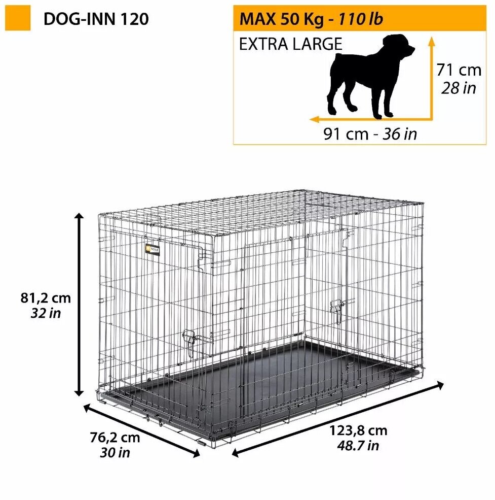 Ferplast металлическая клетка для собак DOG-INN 120 (123х76х81 см) - фото №8
