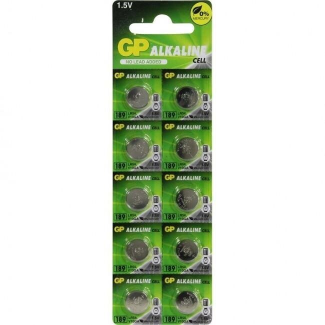 Батарейка GP AG10/LR1130 Alkaline 1.5V BL10 189F-2C10, 10шт.