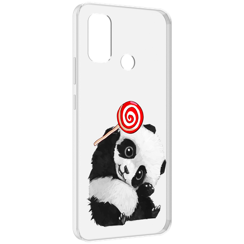 Чехол MyPads панда с леденцом для UleFone Note 10P / Note 10 задняя-панель-накладка-бампер