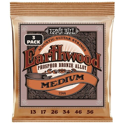 Струны для акустической гитары Ernie Ball 3544 ernie ball 3409 ernesto palla black and gold ball end nylon 3 pack струны для акустической гитары эрни болл