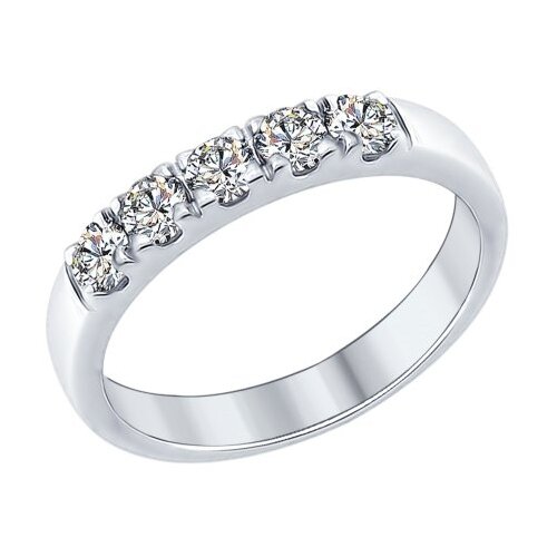 фото Sokolov кольцо из серебра со swarovski zirconia 89010061, размер 17.5