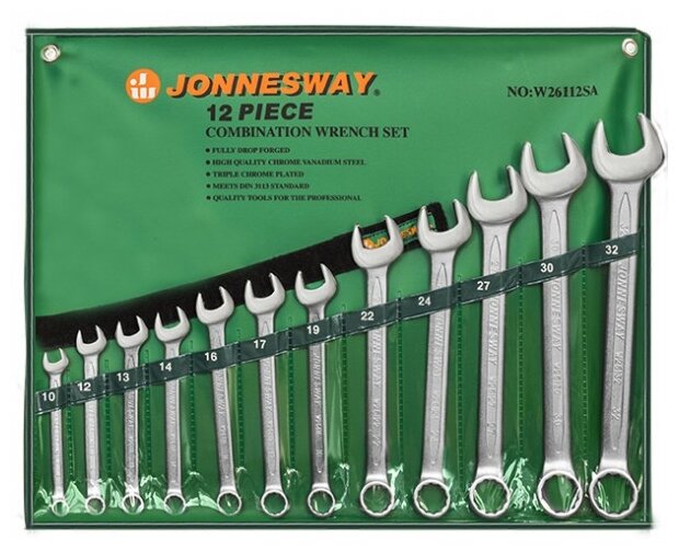 Jonnesway W26112SA Набор ключей комбинированных, 12 пр. 48140