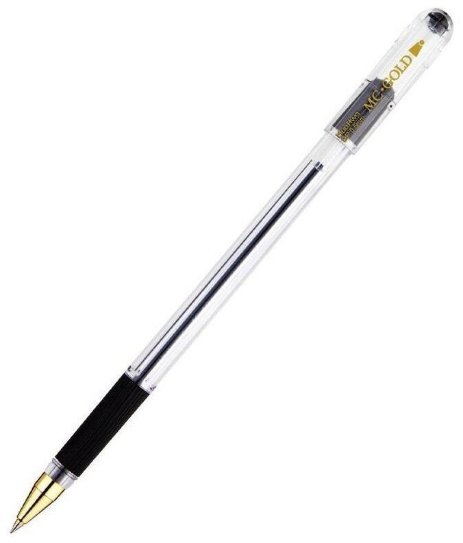 Ручка шариковая MunHwa MC Gold (0.3мм черный цвет чернил масляная основа) 1шт. (BMC-01)