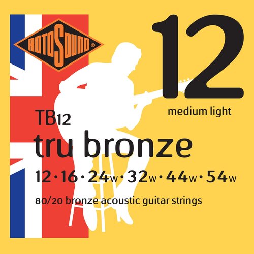 ROTOSOUND TB12 STRINGS PHOSPHOR BRONZE струны для акустической гитары, покрытие бронза, 12-54 sit strings p121046 струны для 12 струнной акустической гитары