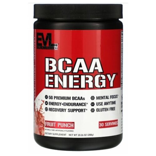 EVLution Nutrition, BCAA Energy, смесь для приготовления энергетических напитков, фруктовый пунш, 288 г (10,16 унции)