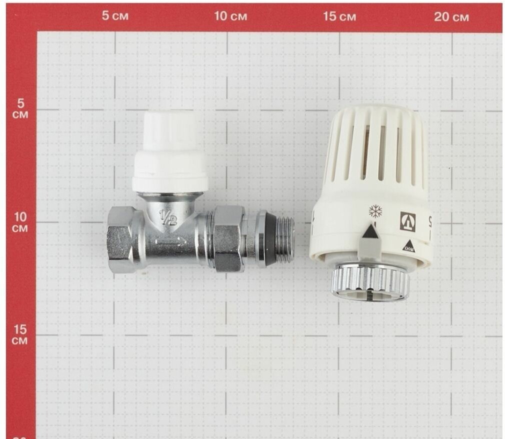 Клапан (вентиль) термостатический прямой (VT.048.N.04) 1/2 НР(ш) х 1/2 ВР(г) для радиатора с термоголовкой - фотография № 4