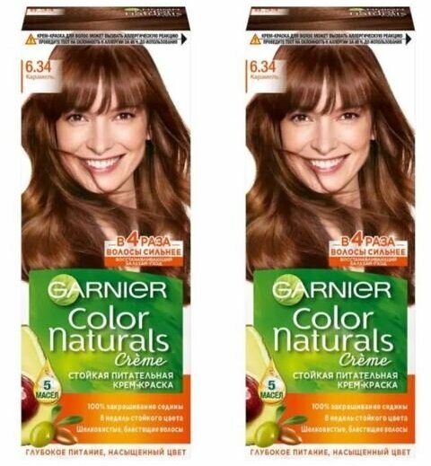 GARNIER Краска для волос Color Naturals 6.34 Карамель, набор 2шт