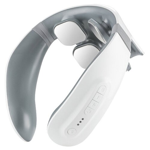 Массажер для шеи электрический, импульсный, с ИК прогревом, 4 массажные головки, TENS EMS технологией, беспроводной