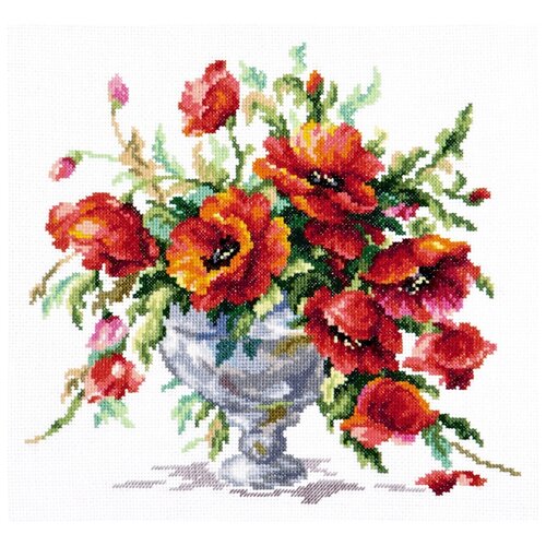 фото Набор для вышивания "чудесная игла" 040-60 "красные маки" 27х24см