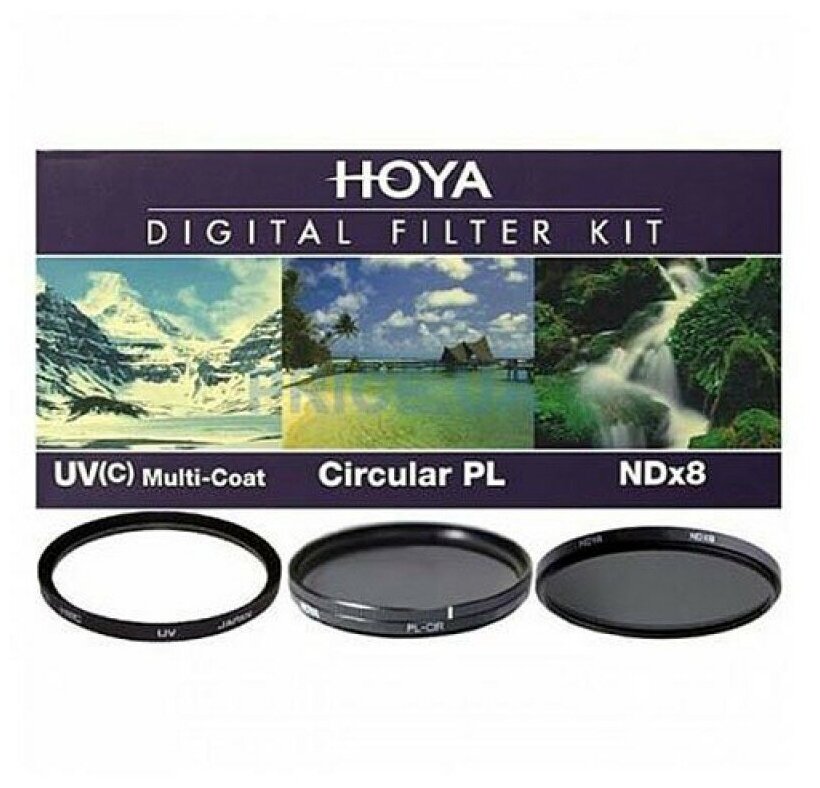 фото Комплект светофильтров HOYA: UV (C) HMC MULTI, PL-CIR, NDX8 - 43mm