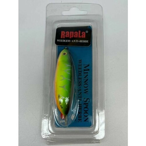 фото Блесна для рыбалки колебалка незацепляйка rapala rattlin' minnow spoon цвет rms-14 зелено-черный 6.5 см. 10 гр приманка рыболовная