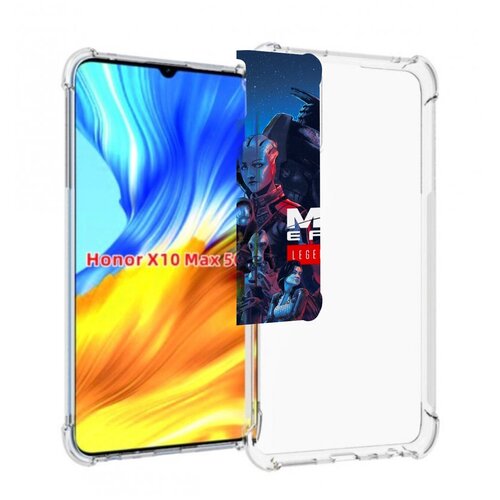 чехол mypads mass effect legendary edition для umidigi bison x10 x10 pro задняя панель накладка бампер Чехол MyPads Mass Effect Legendary Edition для Honor X10 Max задняя-панель-накладка-бампер