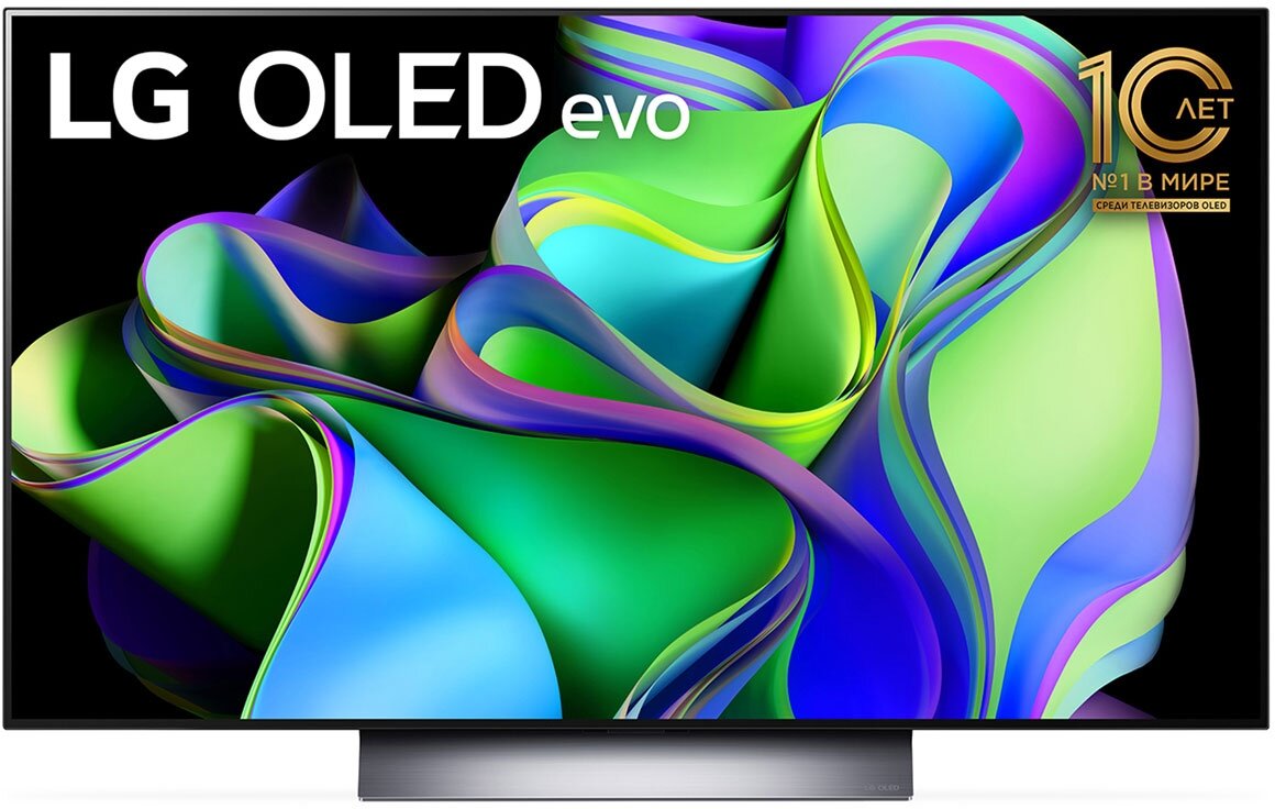 Телевизор OLED LG 48", темно-серый/серебристый 4K Ultra HD 120Hz DVB-T DVB-T2 DVB-C DVB-S2 USB WiFi Smart TV - фото №1