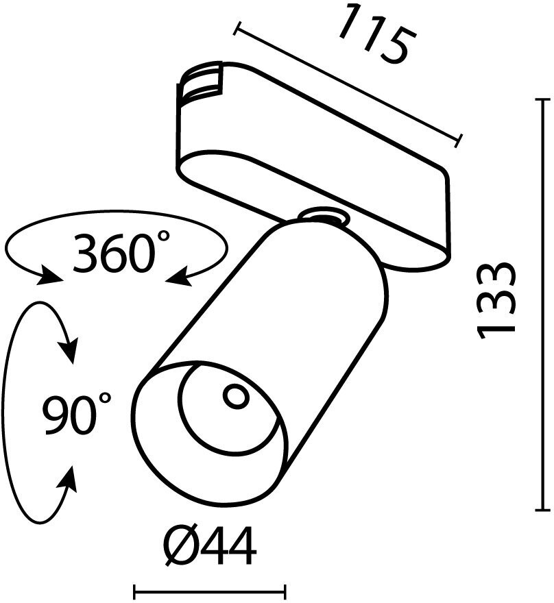Трековый светильник Focus Led Radity 4000K 12Вт 36°, TR103-1-12W4K-M-B Technical - фото №7