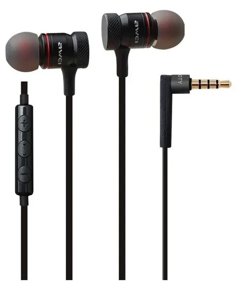 Наушники проводные AWEI ES-70TY Metal Hi-Fi Powerful Sound Experience Черный