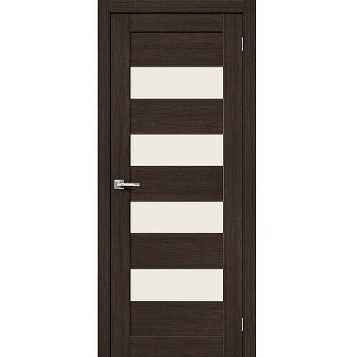 Межкомнатная дверь эко шпон bravo x Браво-23 остекленная Wenge Melinga mr.wood